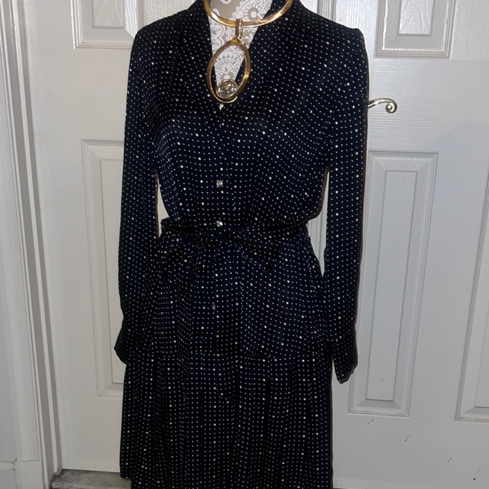 Elegant Black Polka Dot Dress